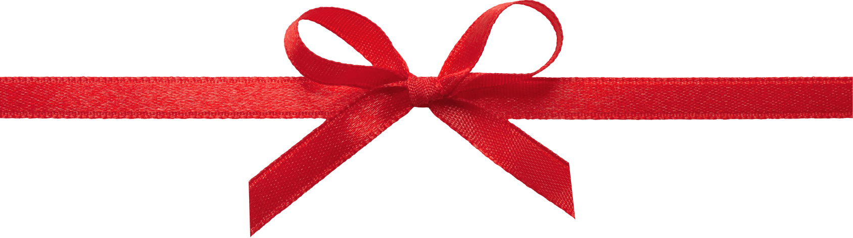 Red bow and ribbon line.